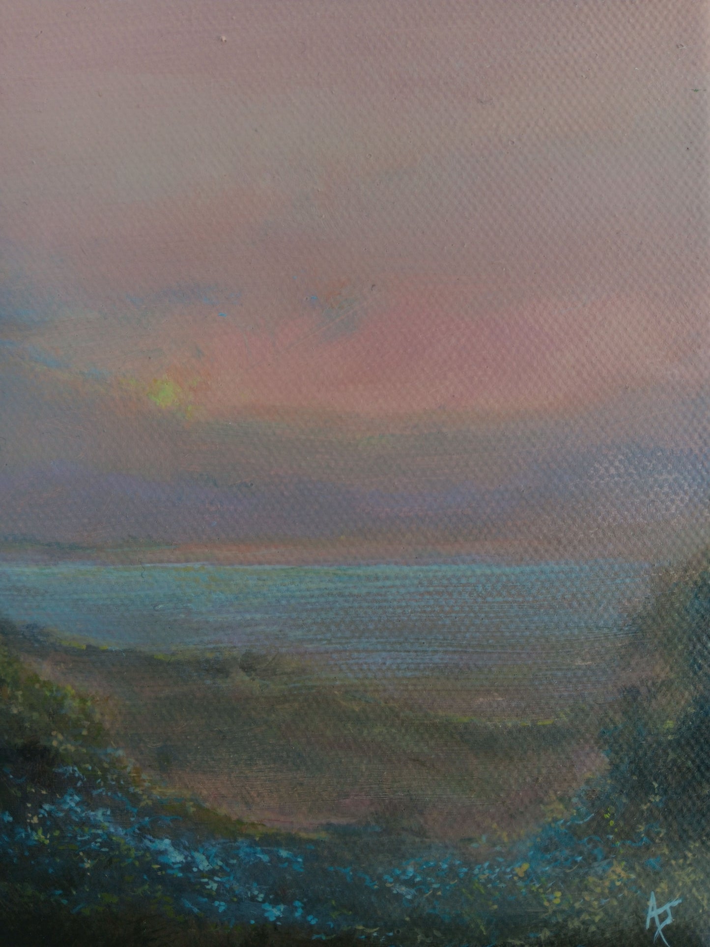 Setting Sun | 6 x 6 Original Canvas Painting