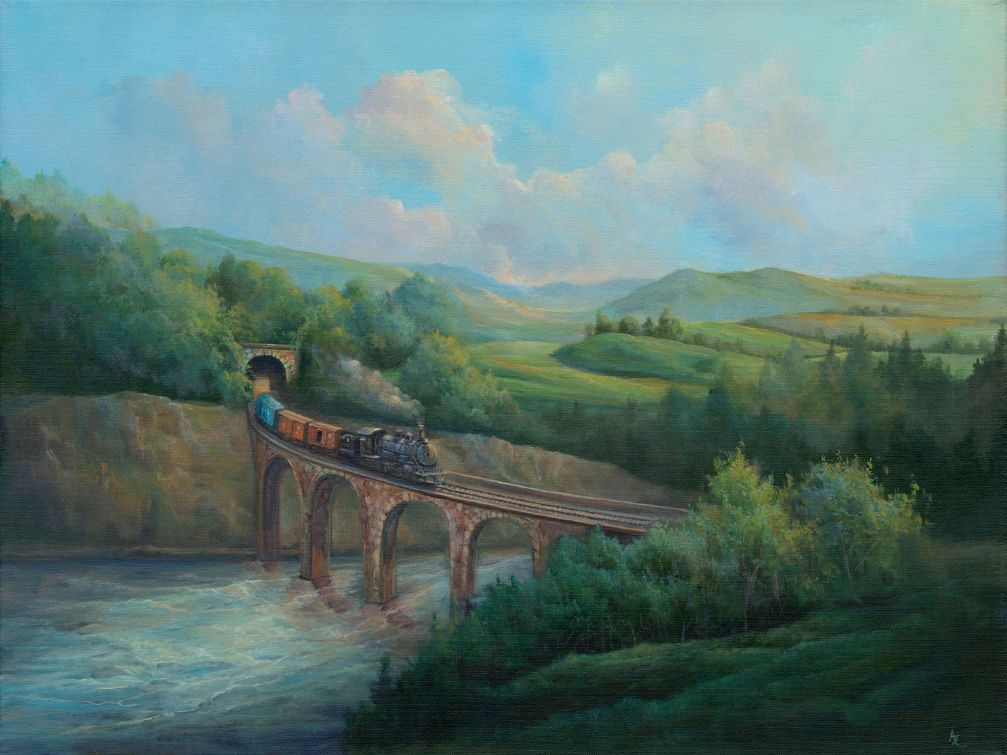 Summertide Train | 9 x 12 Art Print