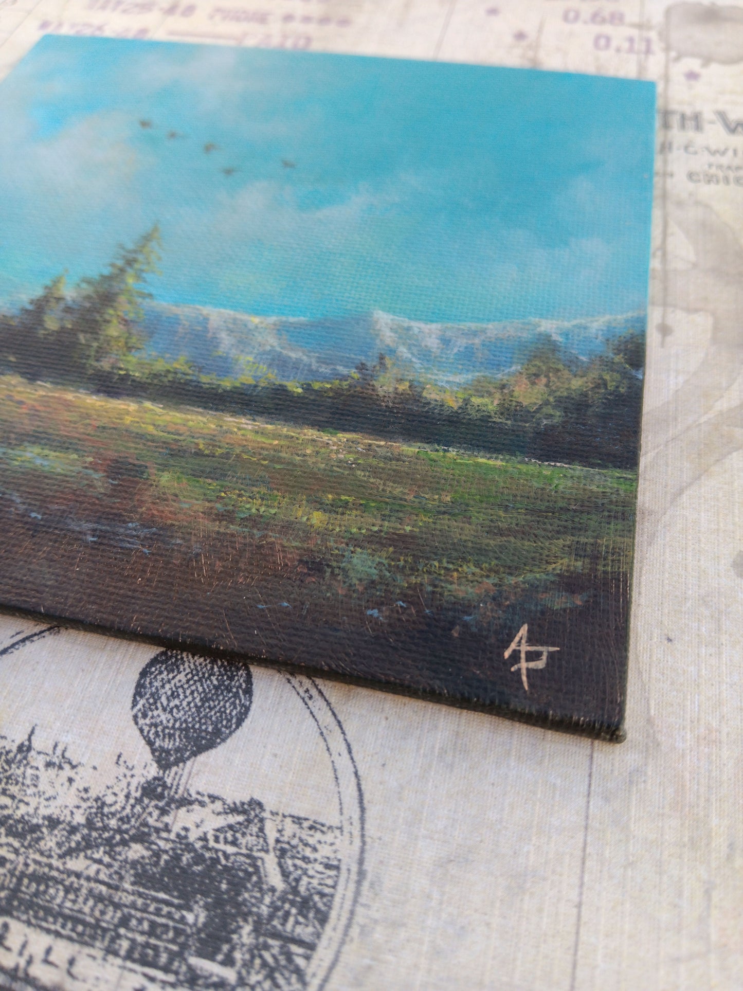Mountain Blue | 5 x 5 Original Panel Painting