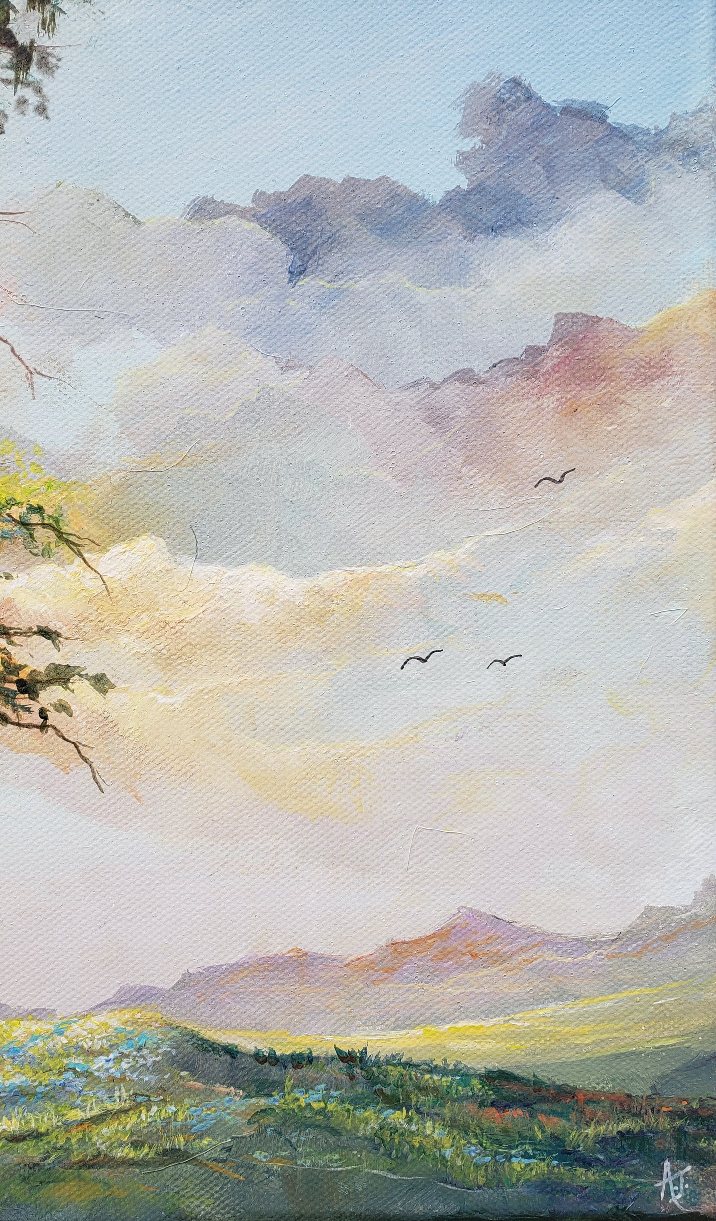 Hilltop Vista | 10 x 10 Original Canvas Painting