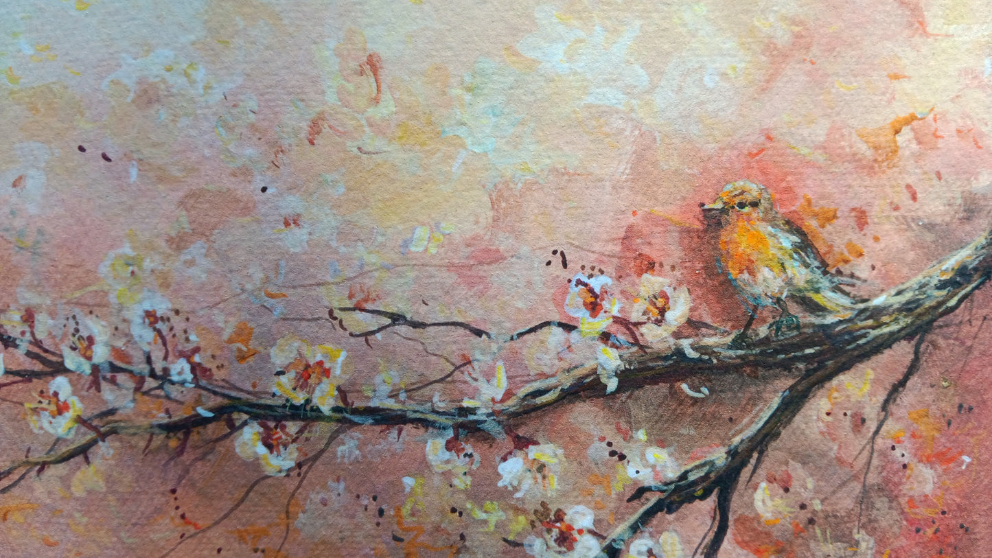 Cherry Blossoms | 5 x 7 Original Canvas Painting
