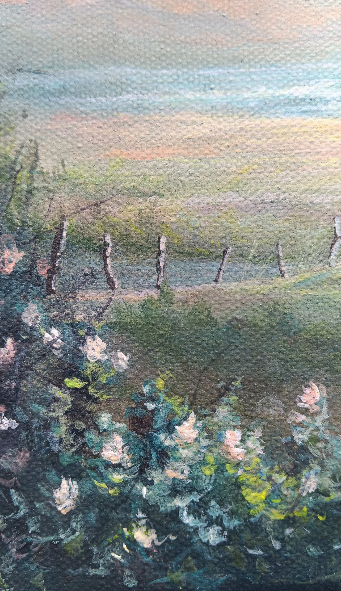 Beach Roses | 5 x 7 Original Canvas Painting