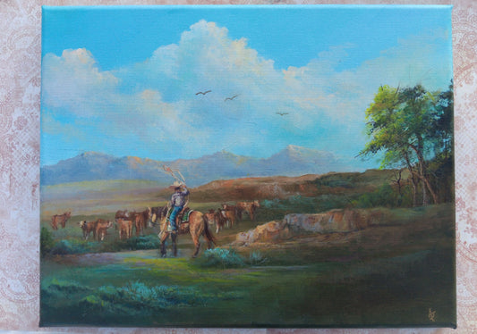 The Wrangler | 11 x 14 Original Canvas Painting