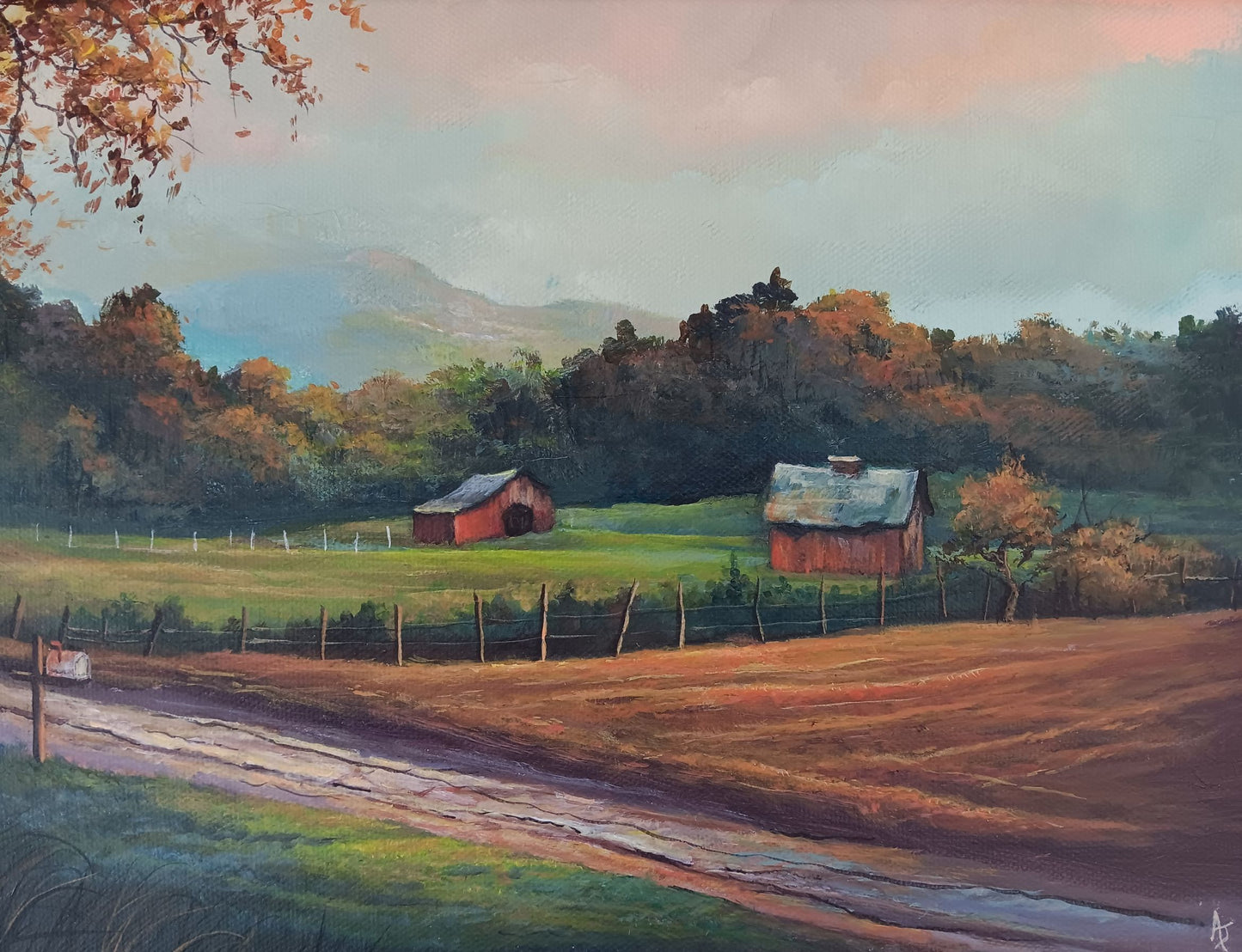 Autumn Road | 9 x 12 Original Canvas Painting