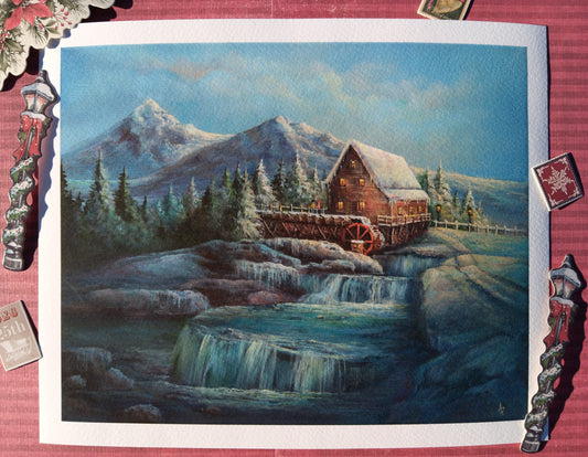 Winter Watermill | 9 x 12 Art Print