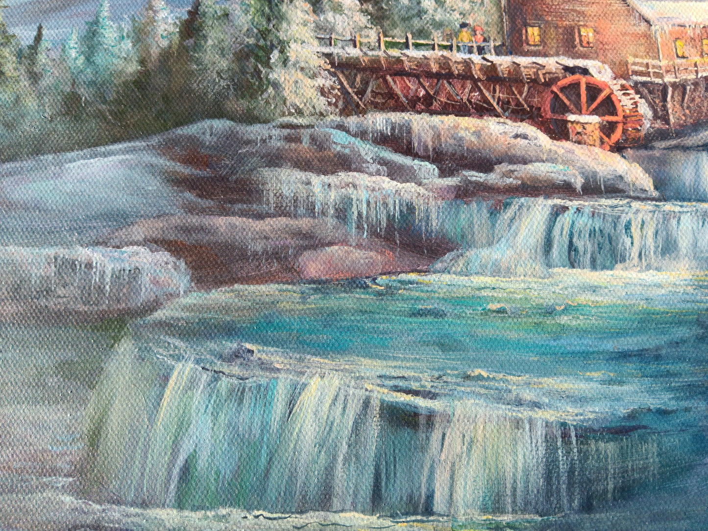 Winter Watermill | 11 x 14 Original Canvas Painting
