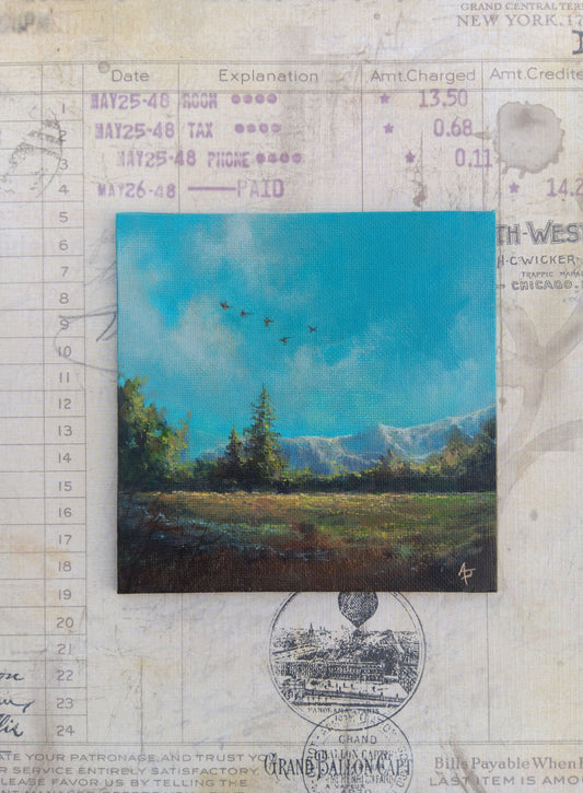 Mountain Blue | 5 x 5 Original Panel Painting