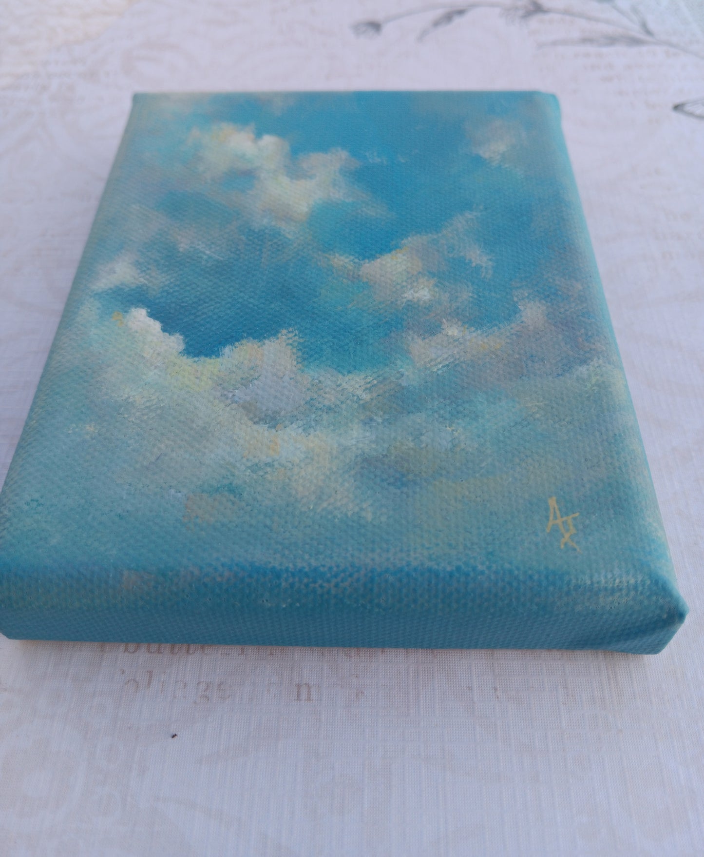 Blue and White | 4 x 5 Original Canvas Painting