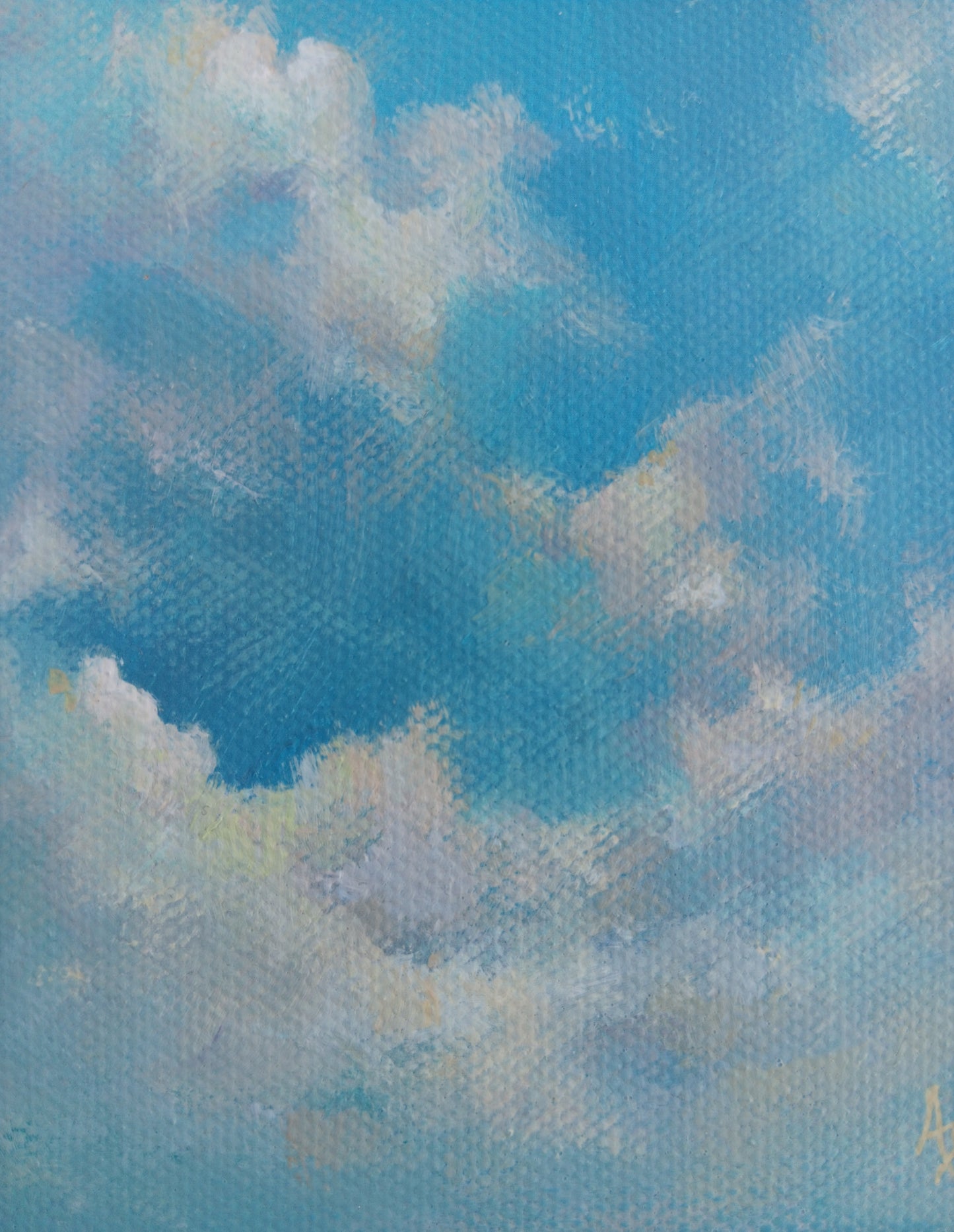 Blue and White | 4 x 5 Original Canvas Painting