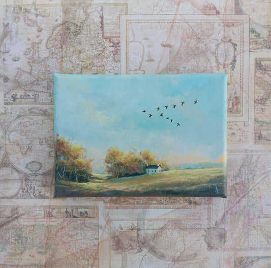 Homeward | 5 x 7 Original Canvas Painting