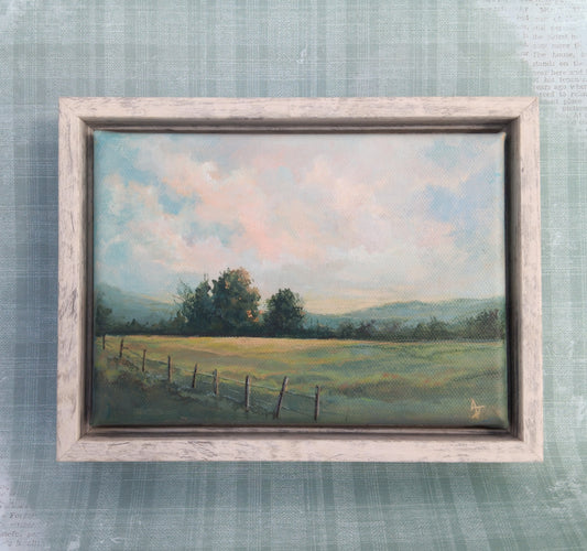Pastureland | 5 x 7 Framed Original Canvas Painting
