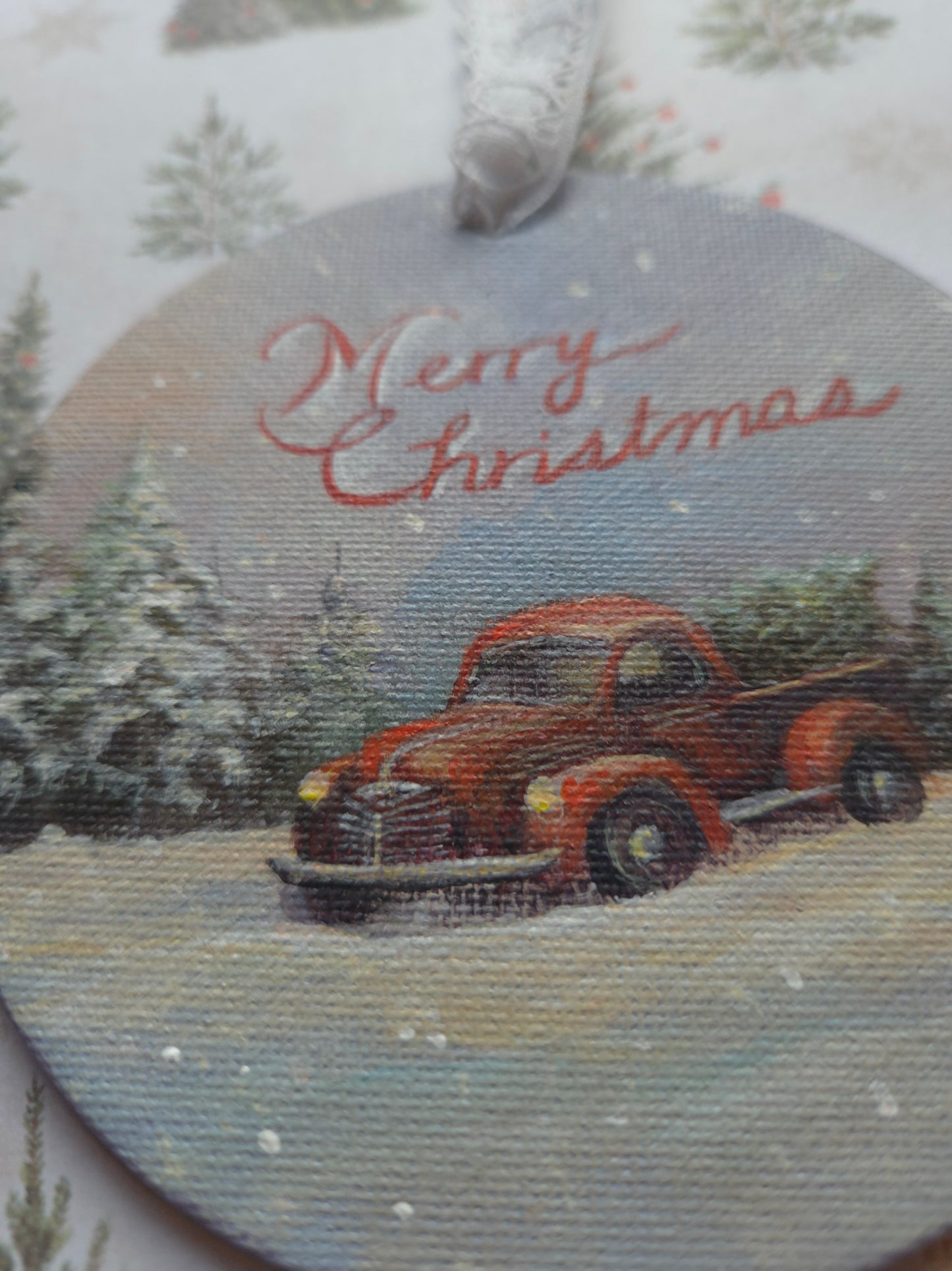 Little Red Truck | Canvas Ornament