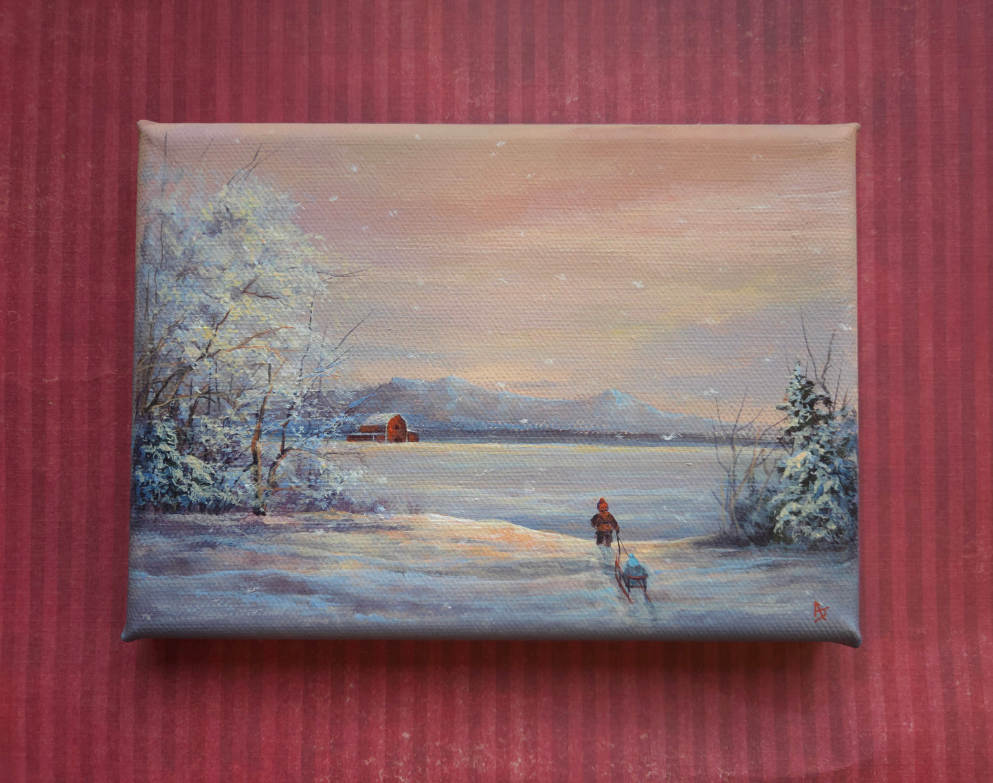 Winter Days | 5 x 7 Original Canvas Painting