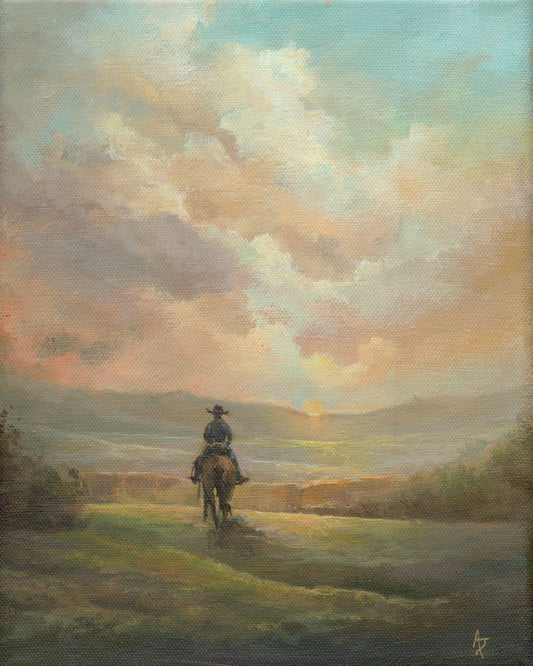 Valley Sunset | 8 x 10 Original Canvas Painting