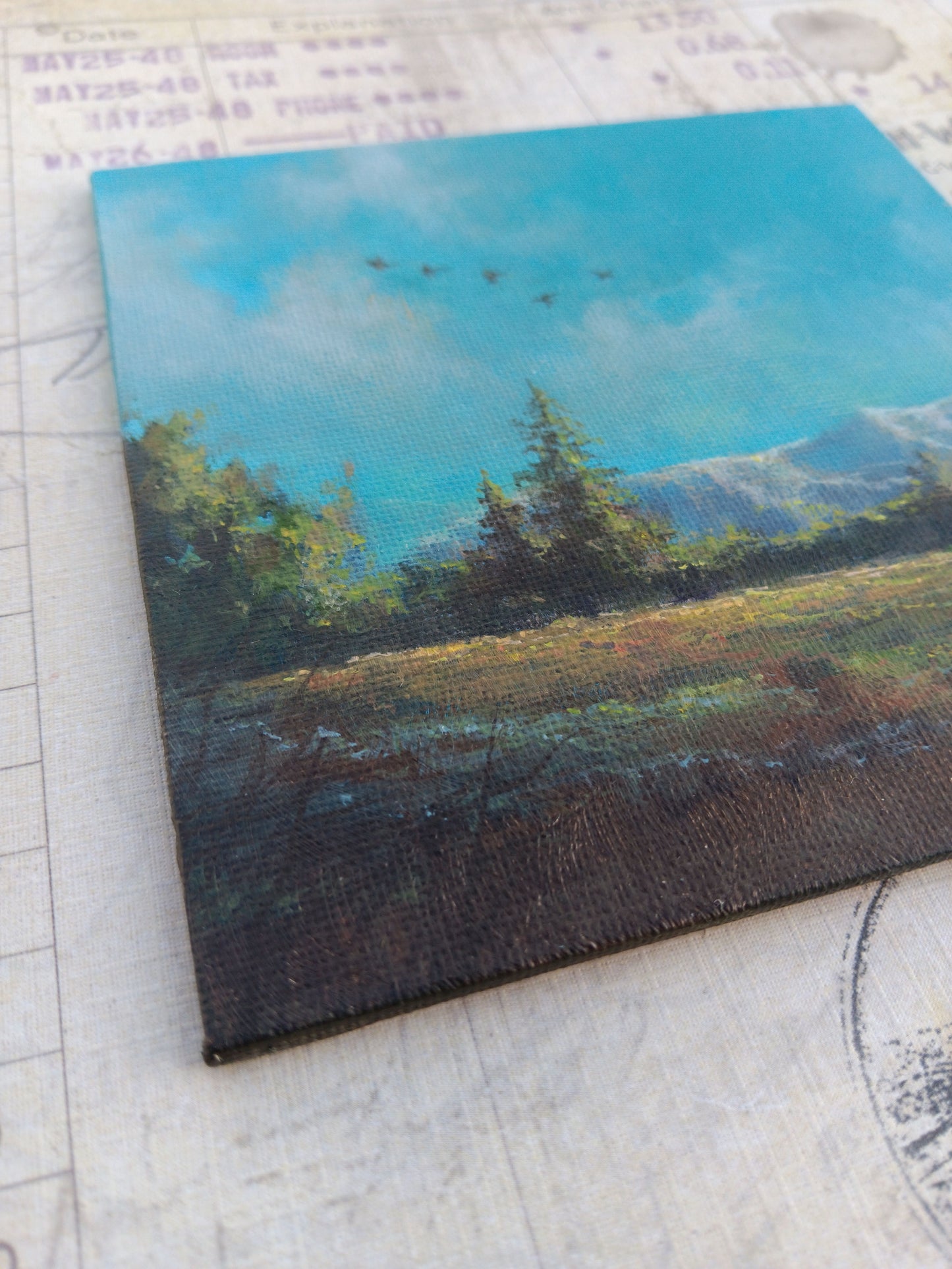 Mountain Blue | 5 x 5 Original Panel Painting