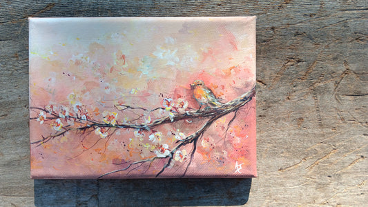 Cherry Blossoms | 5 x 7 Original Canvas Painting
